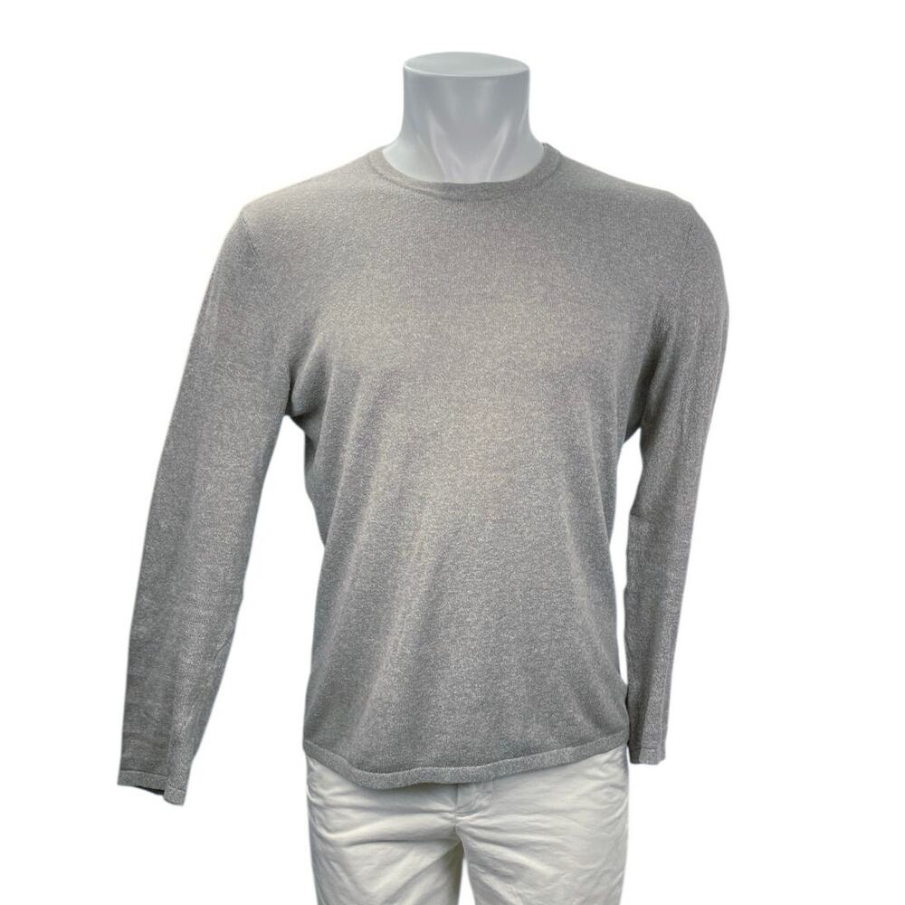 Zara Men's Gray Long Sleeve Crew Neck Basic Sweatshirt T Shirt Tee Top Size M